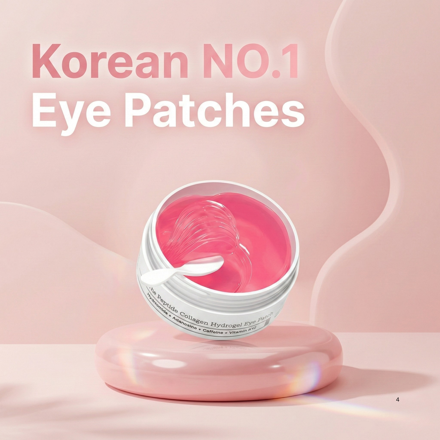 Ploply Peptide Collagen Hydrogel Eye Patches - Korean Clinically Proven Anti-Aging Eye Mask for Dark Circles, Puffiness & Wrinkles - 60 Patches