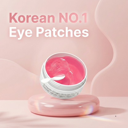 Ploply Peptide Collagen Hydrogel Eye Patches - Korean Clinically Proven Anti-Aging Eye Mask for Dark Circles, Puffiness & Wrinkles - 60 Patches