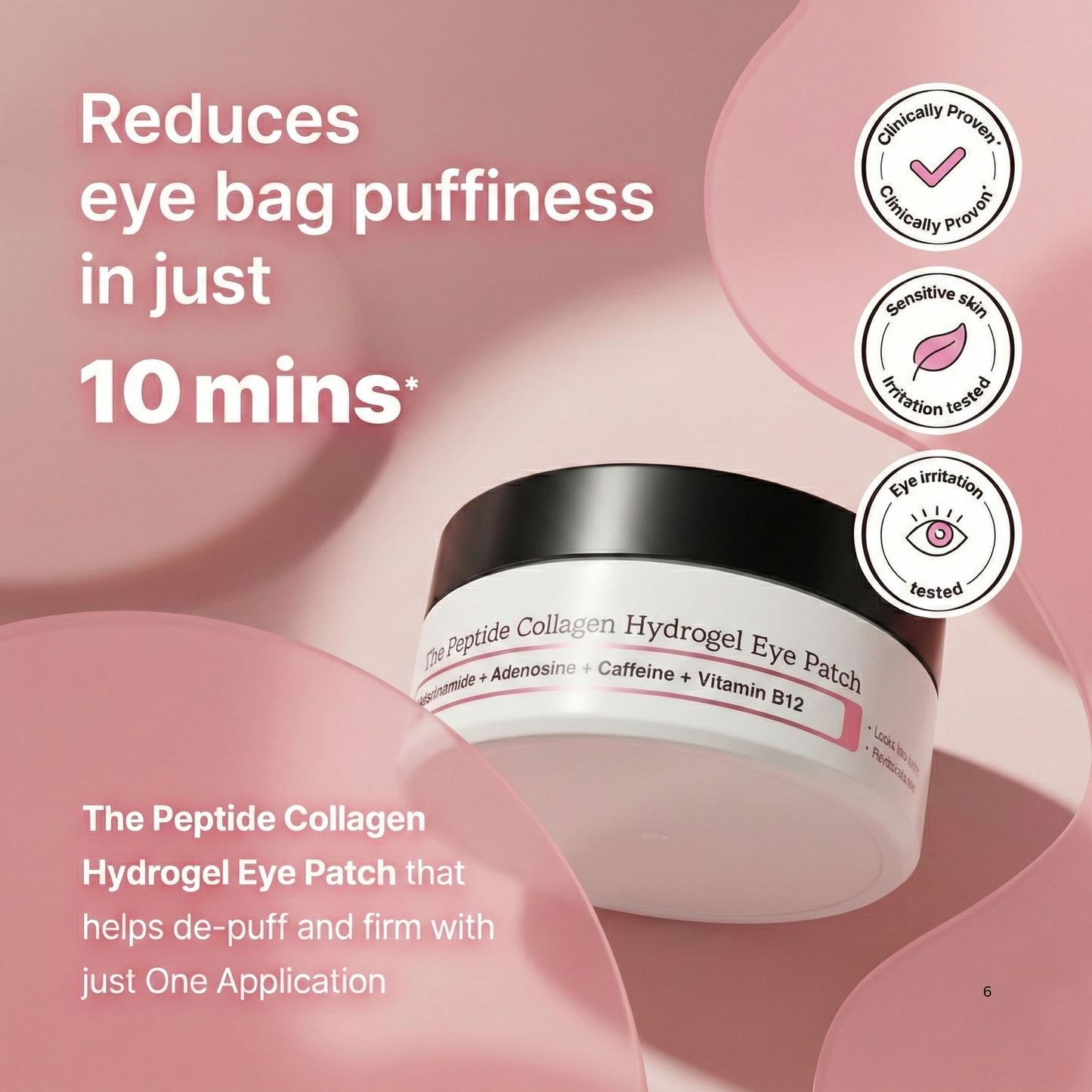 Ploply Peptide Collagen Hydrogel Eye Patches - Korean Clinically Proven Anti-Aging Eye Mask for Dark Circles, Puffiness & Wrinkles - 60 Patches
